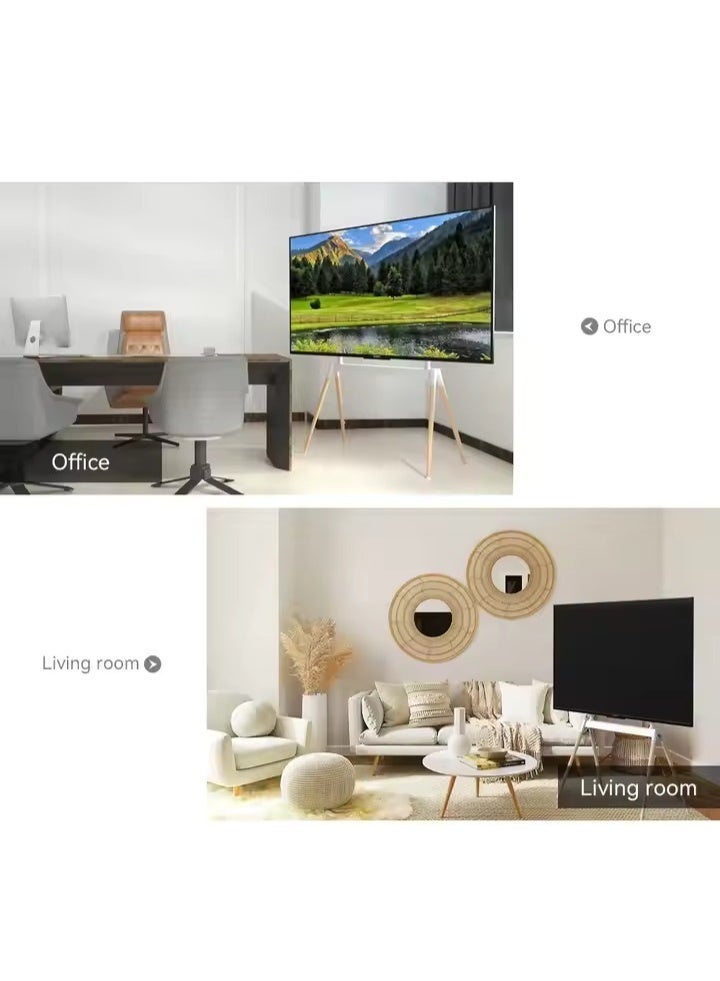 BEETEC Four-Legged Easel TV Floor Stand for 32"–75" TVs, VESA 600x400mm, 45kg Load Capacity, Adjustable Height, Snap Lock Design, Cable Management, White | TF-FS102W - Image 5